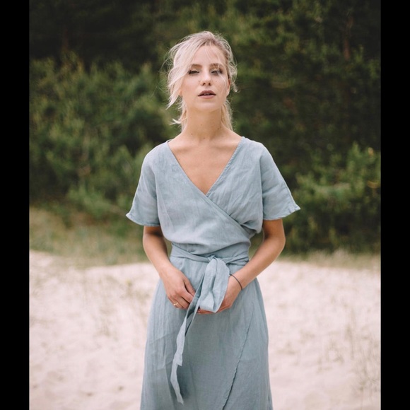 Linenfox Dresses & Skirts - Linenfox Mimosa wrap dress eggplant purple sizeS-M